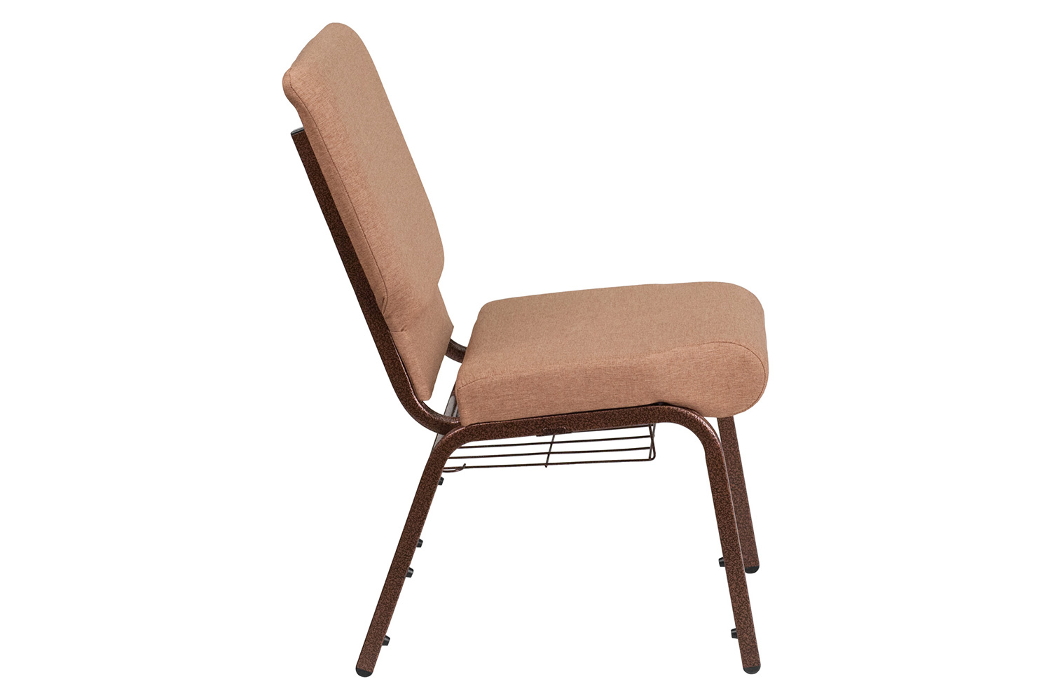 BLNK - HERCULES Series Fabric Church Chair with Cup Book Rack and Copper Vein Frame