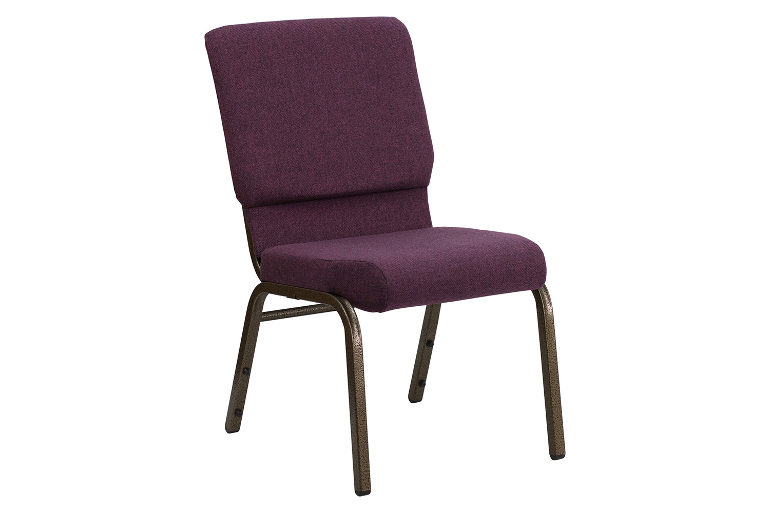 BLNK HERCULES Series Fabric Stacking Church Chair with Gold Vein Frame - Plum