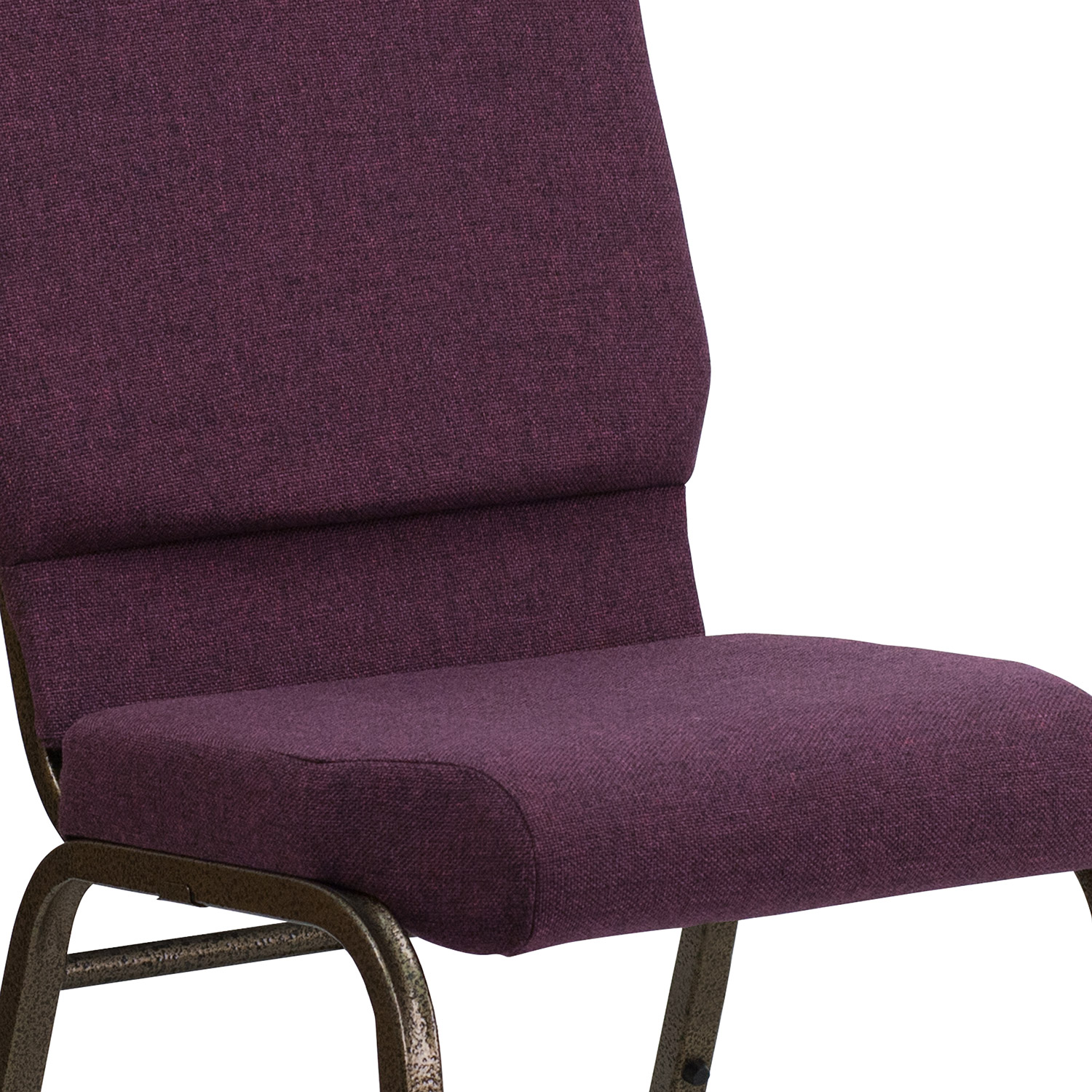 BLNK HERCULES Series Fabric Stacking Church Chair with Gold Vein Frame - Plum