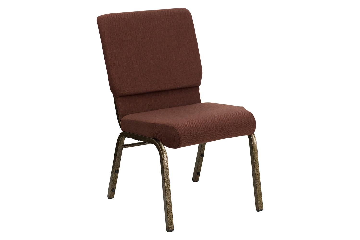 BLNK HERCULES Series Fabric Stacking Church Chair with Gold Vein Frame - Brown