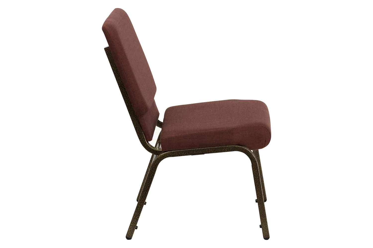 BLNK HERCULES Series Fabric Stacking Church Chair with Gold Vein Frame - Brown