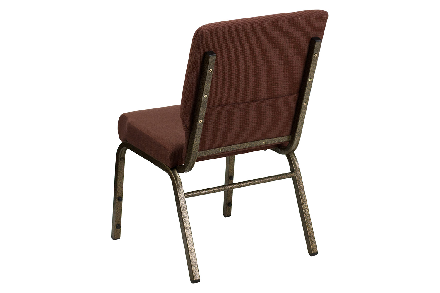 BLNK HERCULES Series Fabric Stacking Church Chair with Gold Vein Frame - Brown