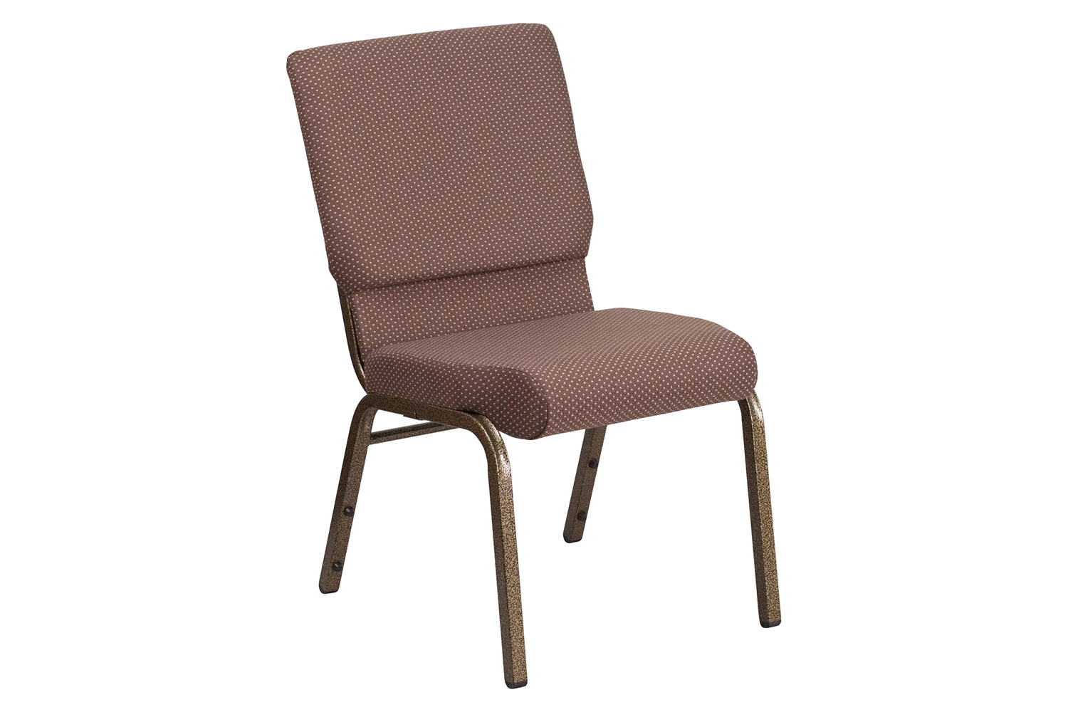 BLNK HERCULES Series Fabric Stacking Church Chair with Gold Vein Frame - Brown Dot