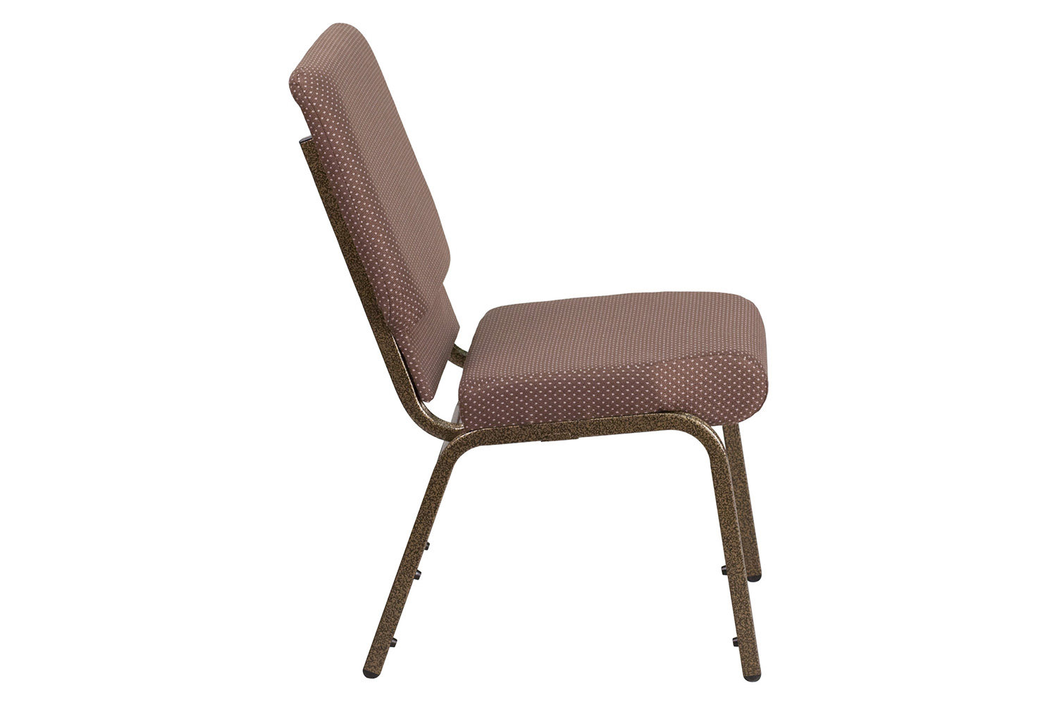 BLNK HERCULES Series Fabric Stacking Church Chair with Gold Vein Frame - Brown Dot