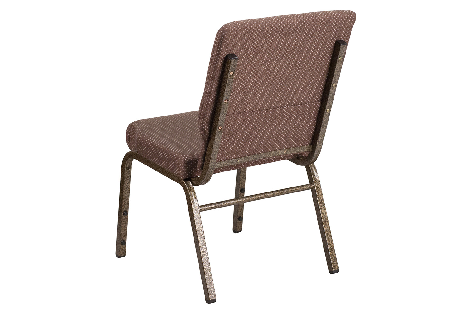 BLNK HERCULES Series Fabric Stacking Church Chair with Gold Vein Frame - Brown Dot