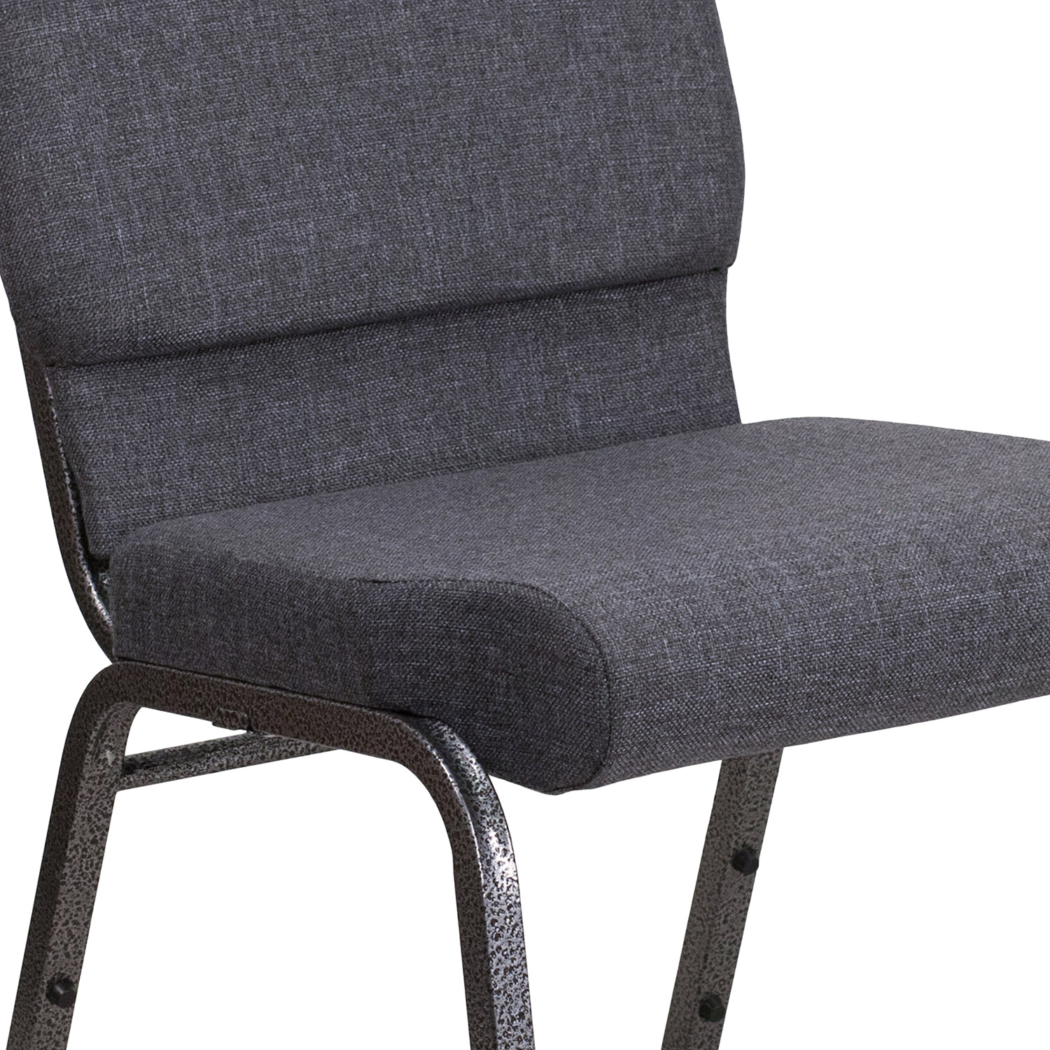 BLNK HERCULES Series Fabric Stacking Church Chair with Silver Vein Frame - Dark Gray