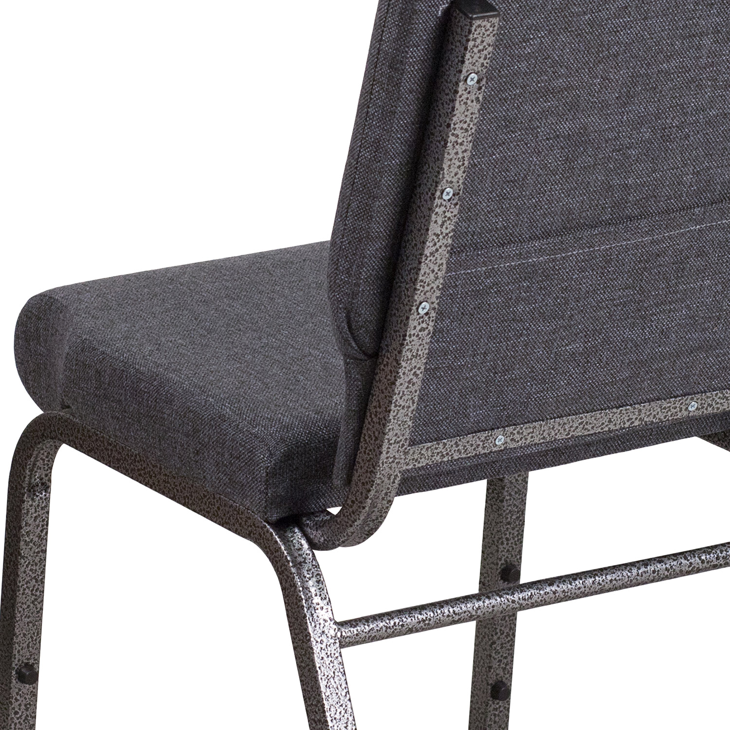 BLNK HERCULES Series Fabric Stacking Church Chair with Silver Vein Frame - Dark Gray