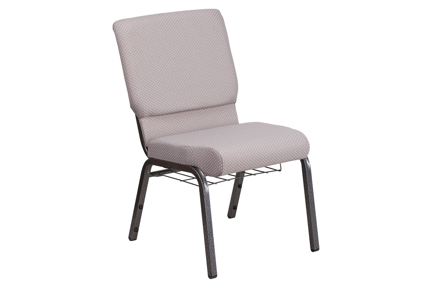 BLNK - HERCULES Series Fabric Church Chair with Book Rack and Silver Vein Frame