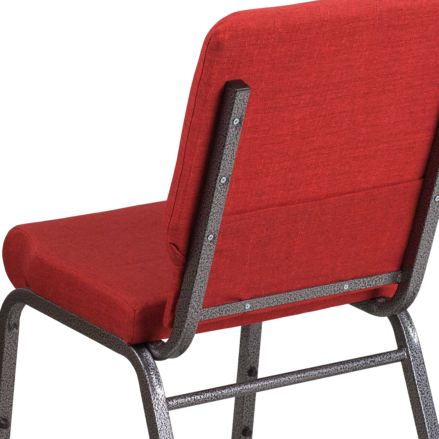 BLNK HERCULES Series Fabric Stacking Church Chair with Silver Vein Frame - Red