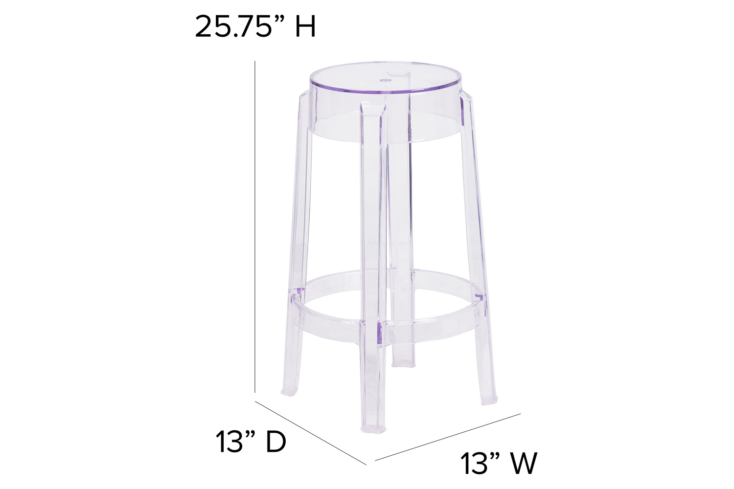 BLNK Laney Transparent Stool - 25.75"H