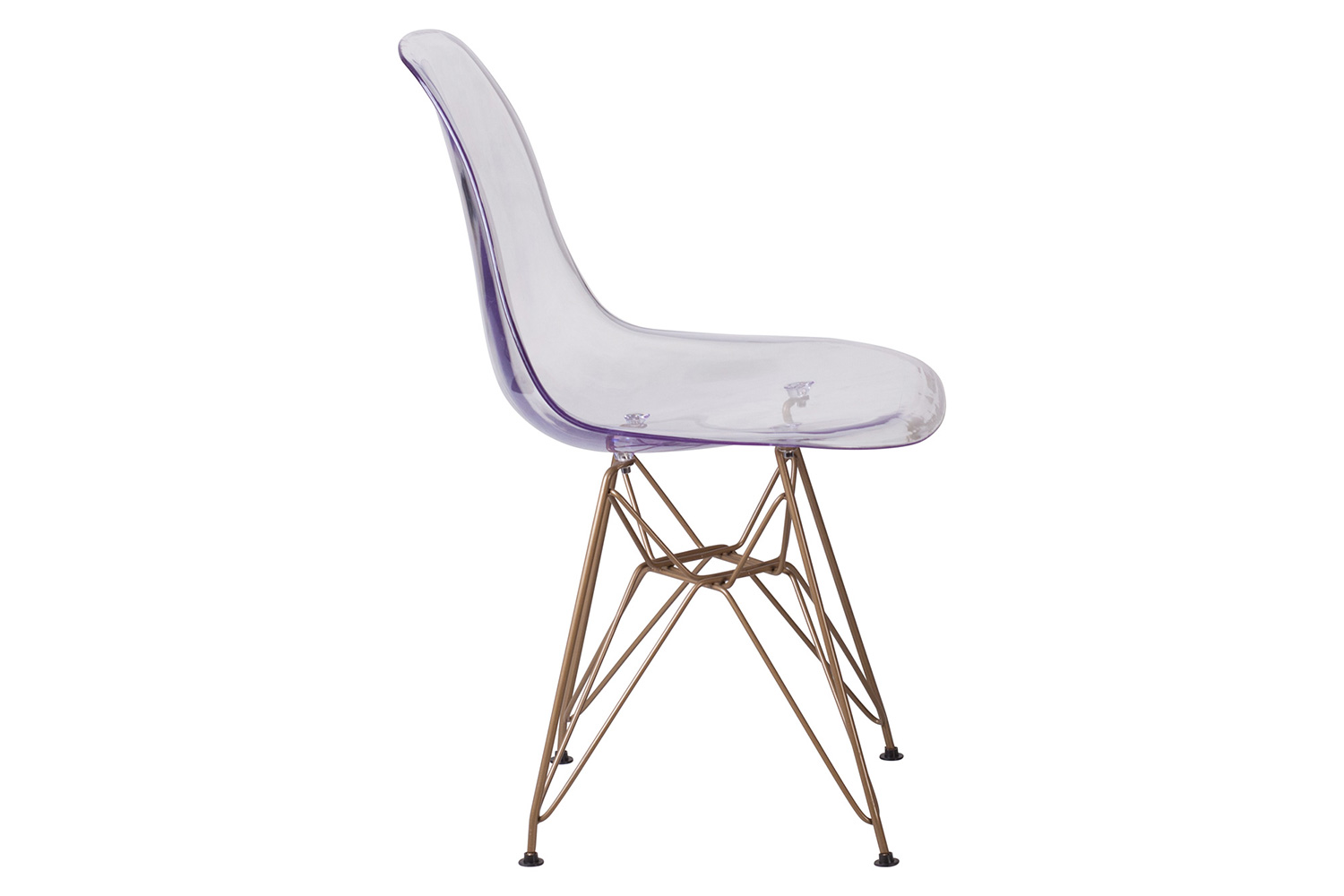 BLNK - Elon Series Ghost Chair with Gold Metal Base