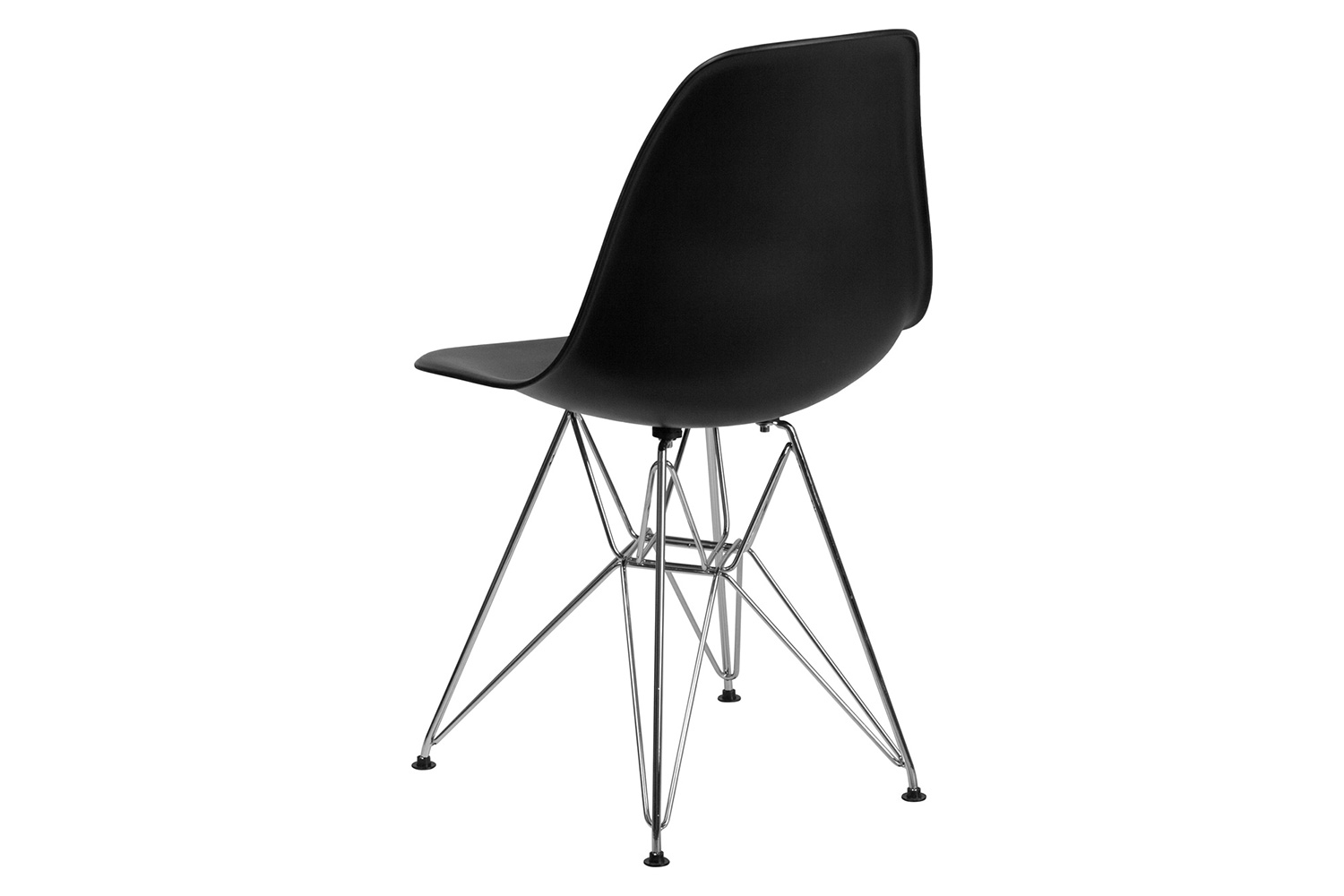 BLNK Elon Series Plastic Chair with Chrome Base - Black