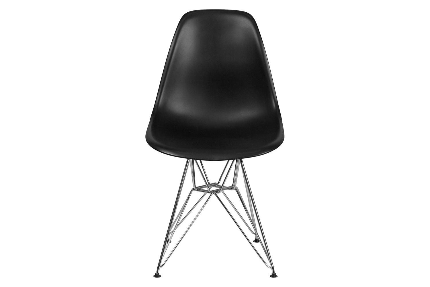 BLNK Elon Series Plastic Chair with Chrome Base - Black