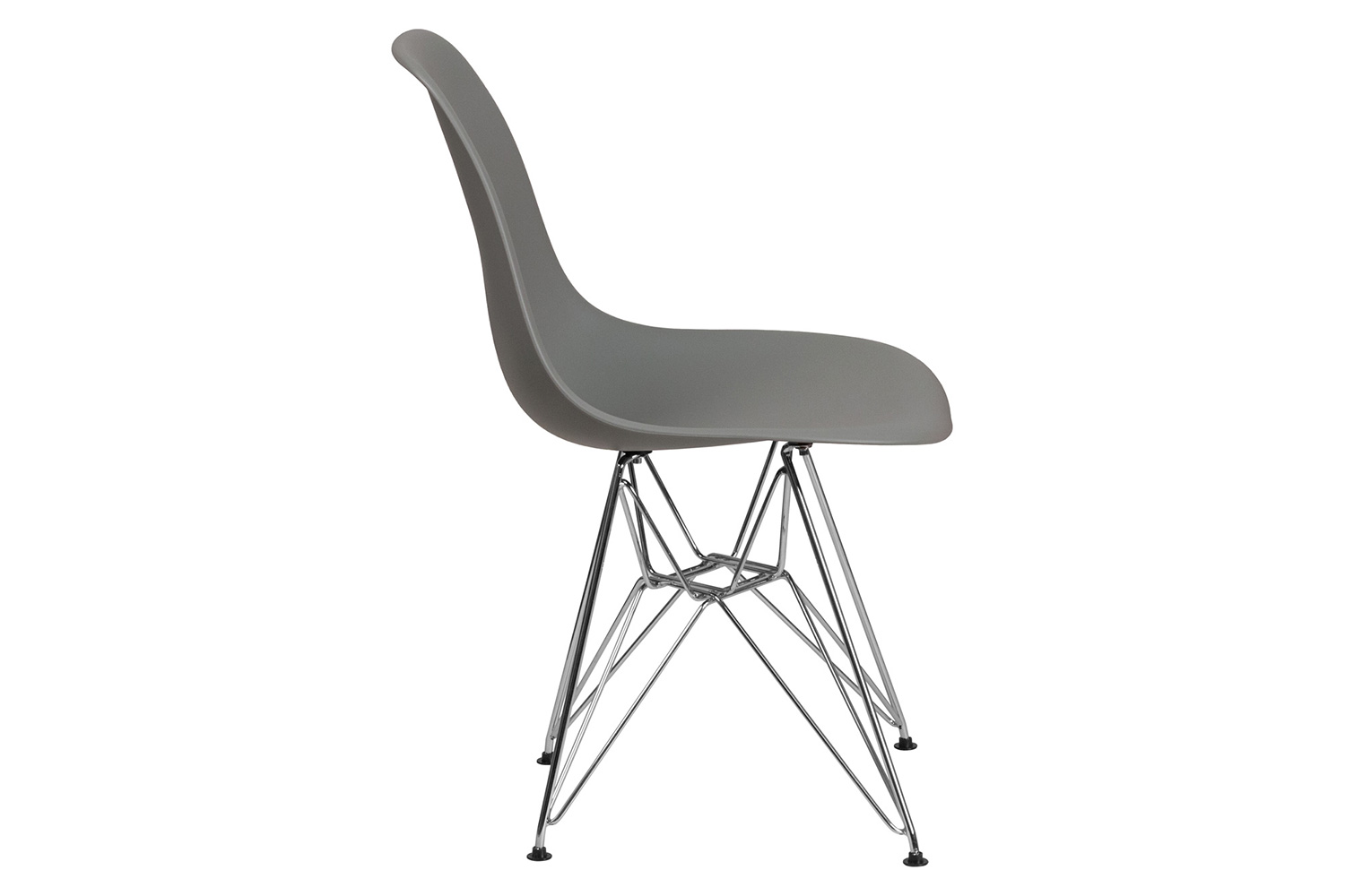 BLNK Elon Series Plastic Chair with Chrome Base - Moss Gray
