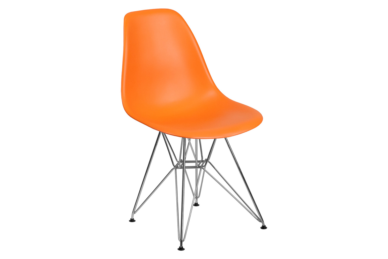 BLNK Elon Series Plastic Chair with Chrome Base - Orange