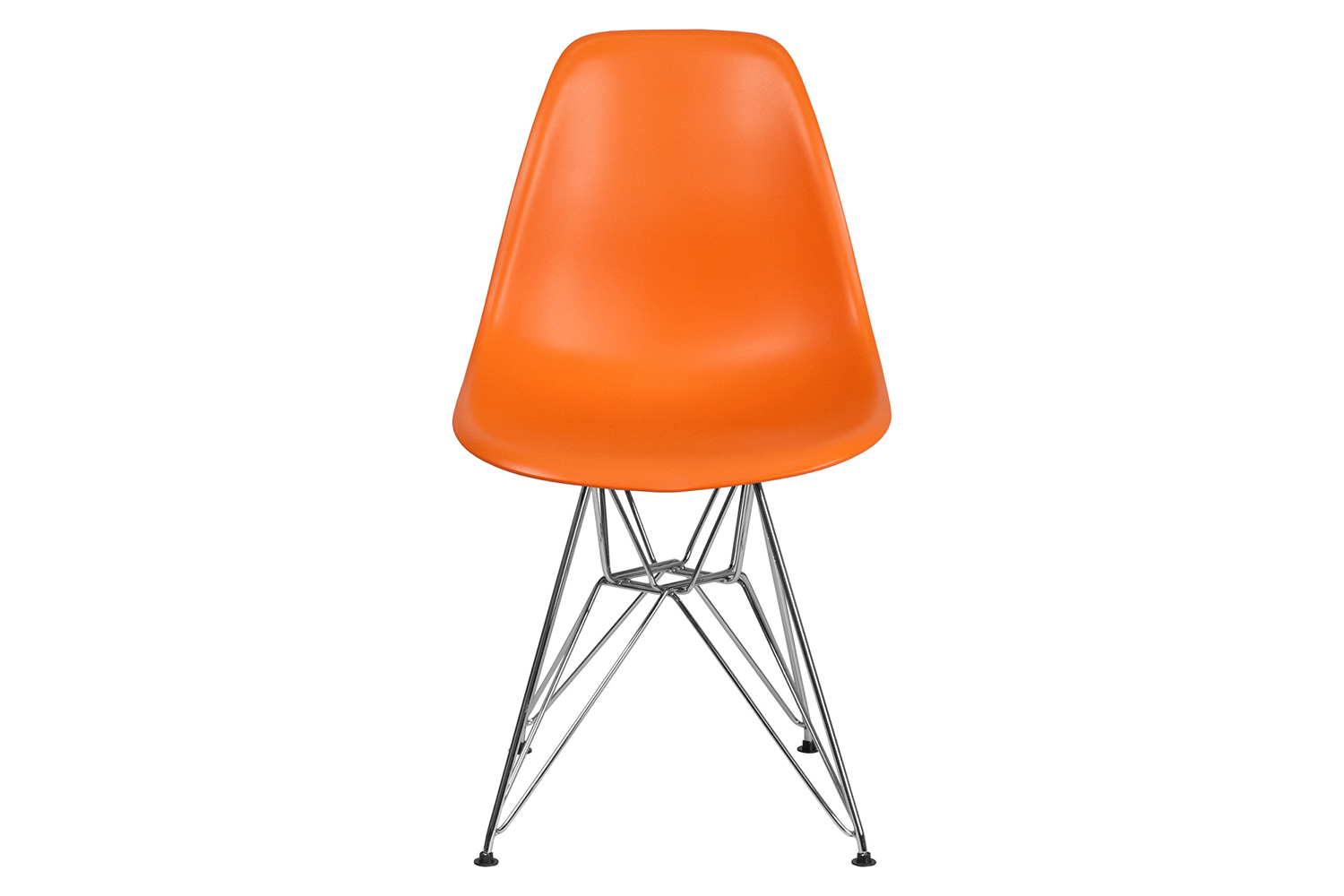 BLNK Elon Series Plastic Chair with Chrome Base - Orange