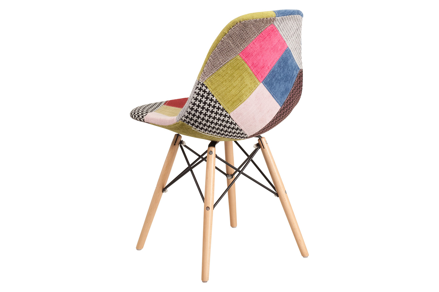 BLNK Elon Series Fabric Chair with Wooden Legs - Milan Patchwork