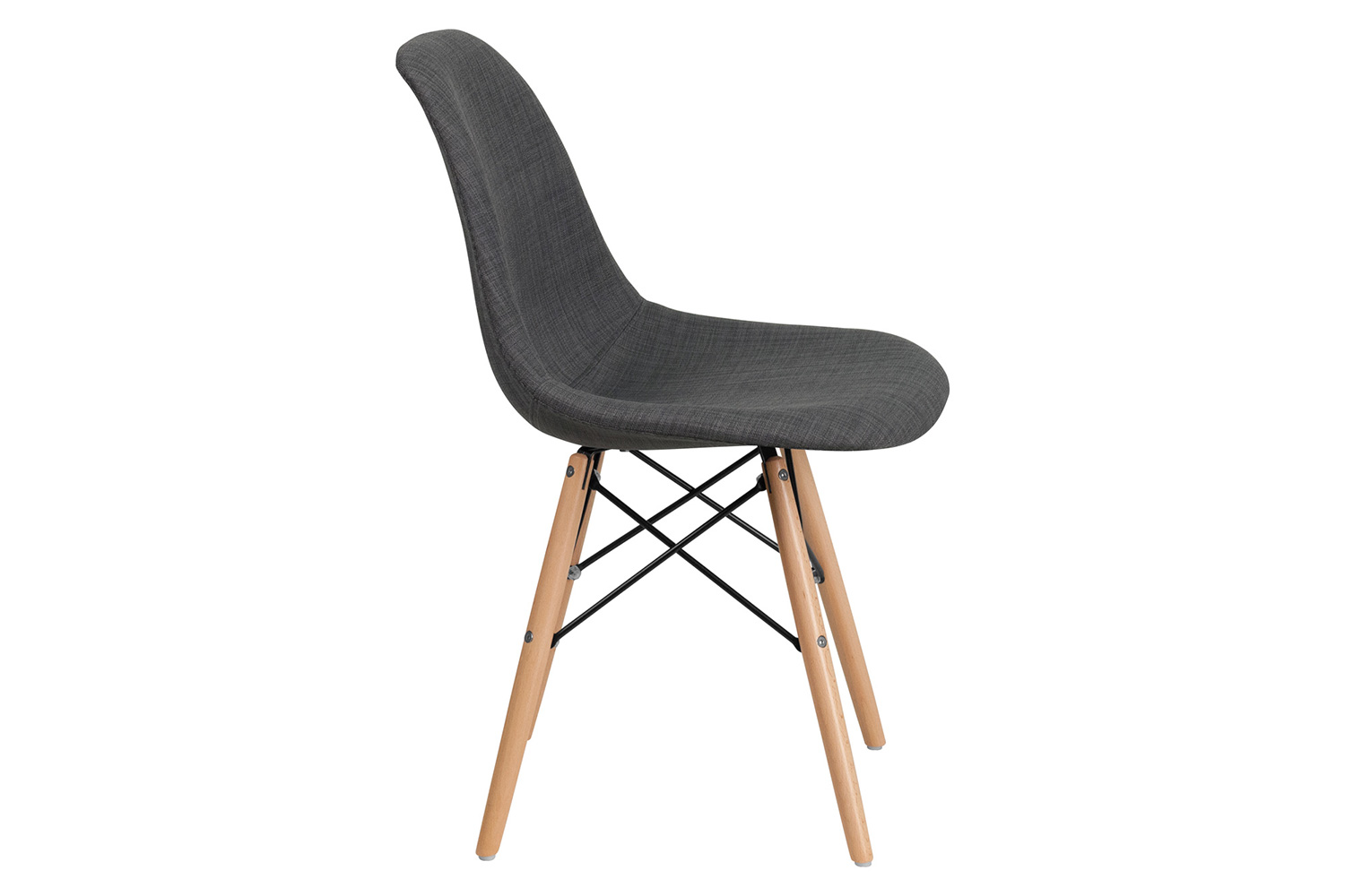 BLNK Elon Series Fabric Chair with Wooden Legs - Siena Gray