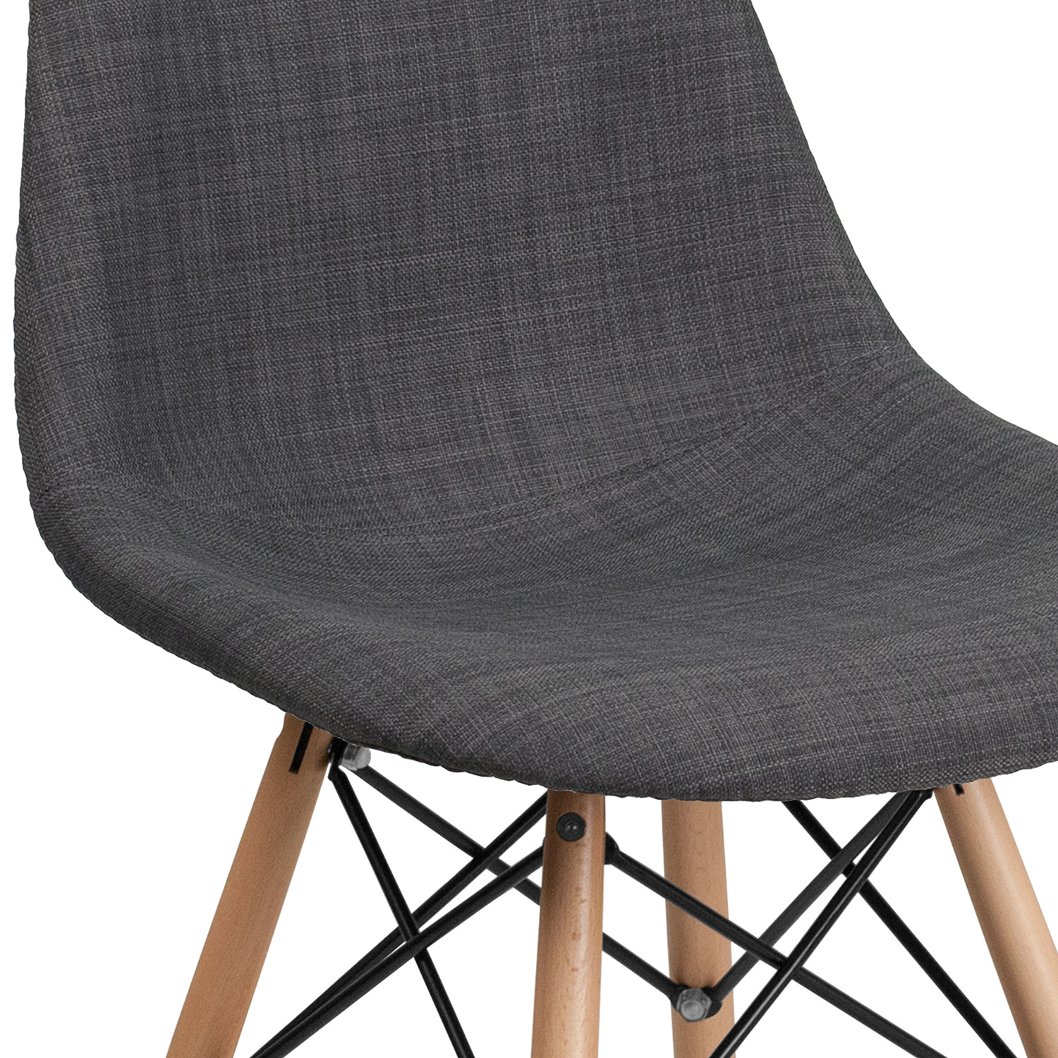 BLNK Elon Series Fabric Chair with Wooden Legs - Siena Gray