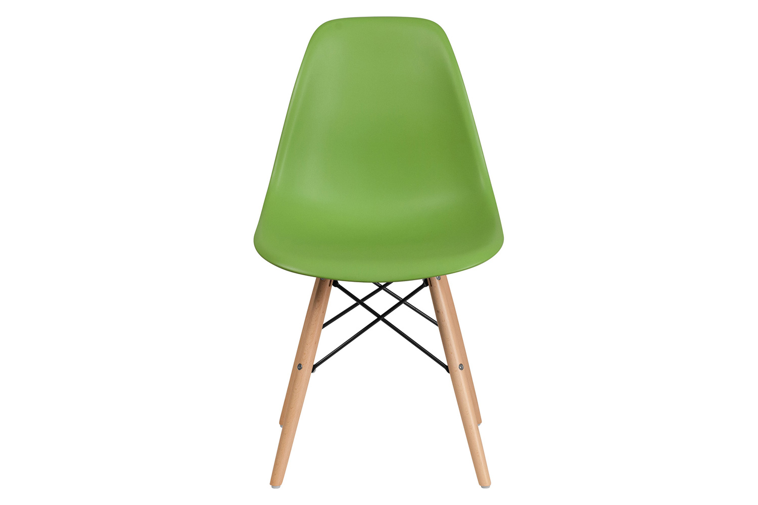 BLNK Elon Series Plastic Chair with Wooden Legs - Green