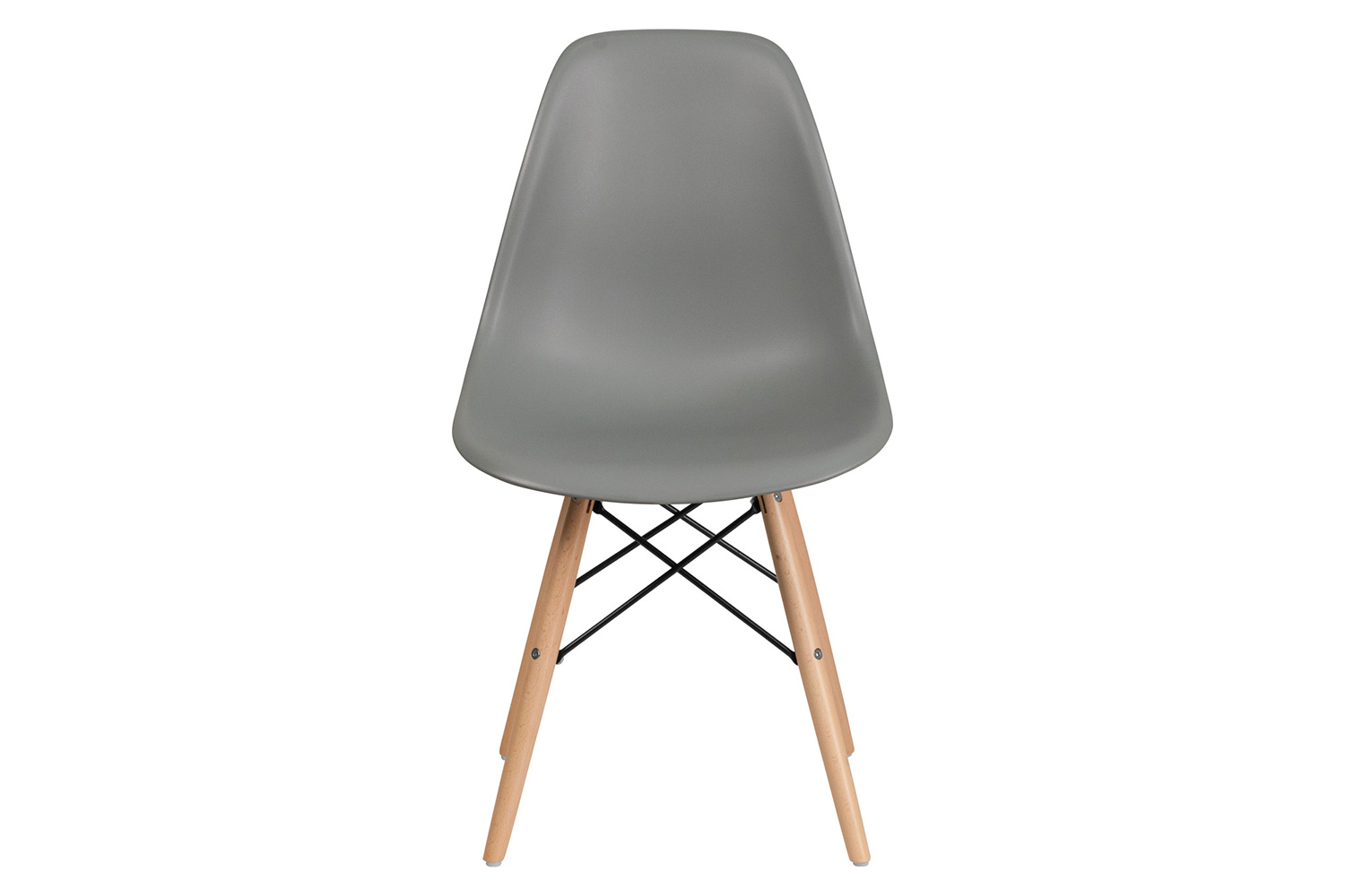 BLNK Elon Series Plastic Chair with Wooden Legs - Moss Gray