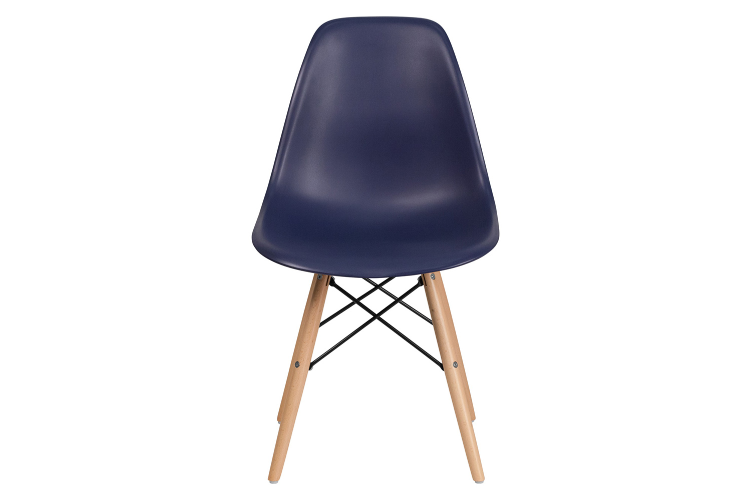 BLNK Elon Series Plastic Chair with Wooden Legs - Navy