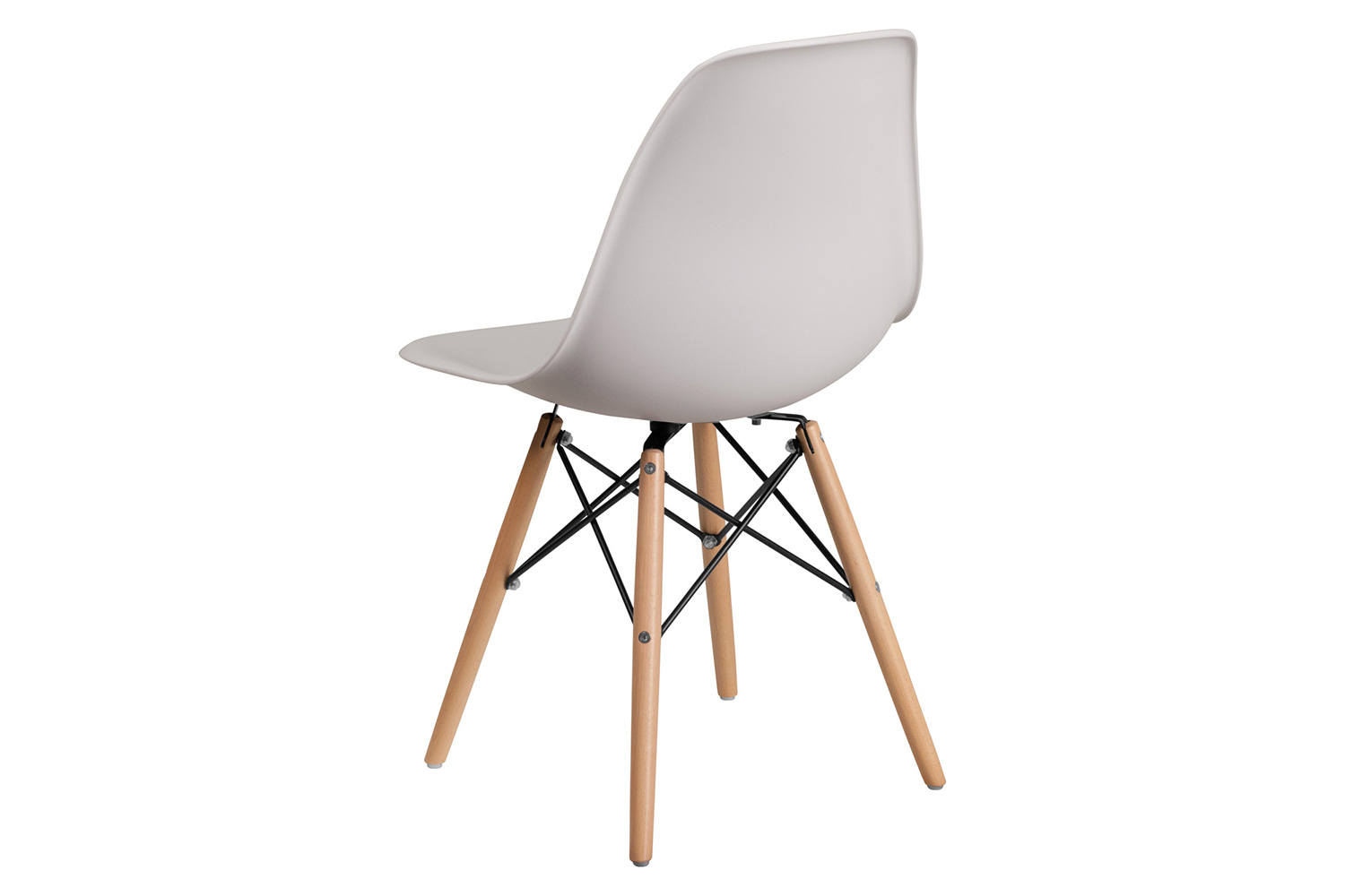 BLNK Elon Series Plastic Chair with Wooden Legs - White