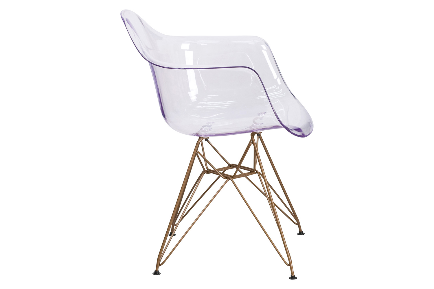 BLNK - Alonza Series Transparent Side Chair with Gold Base