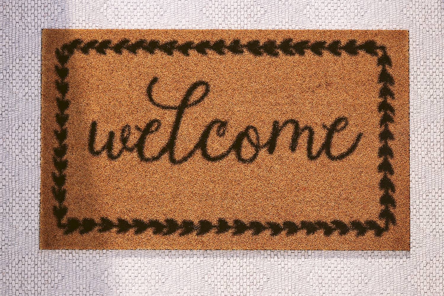 BLNK - Harbold Coir Indoor-Outdoor Doormat with Black Welcome Message and Non-Slip Backing