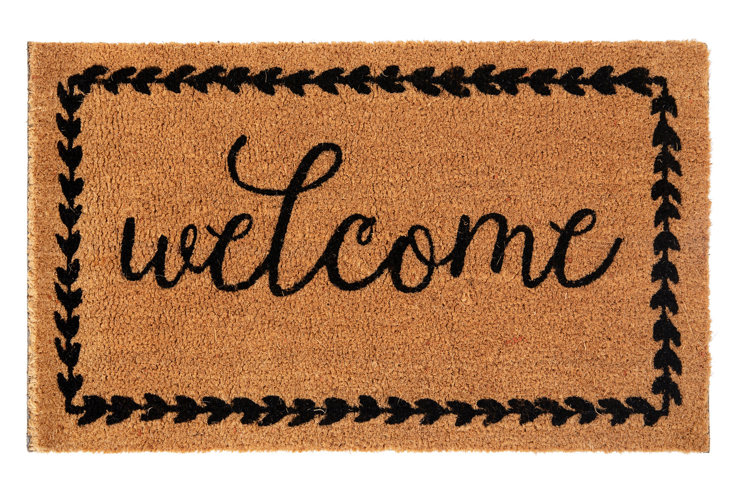 BLNK - Harbold Coir Indoor-Outdoor Doormat with Black Welcome Message and Non-Slip Backing