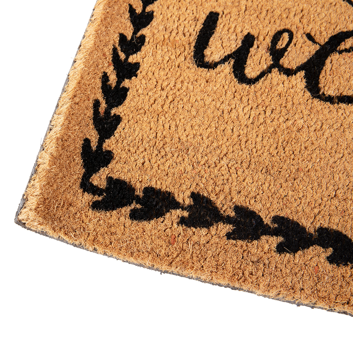 BLNK - Harbold Coir Indoor-Outdoor Doormat with Black Welcome Message and Non-Slip Backing