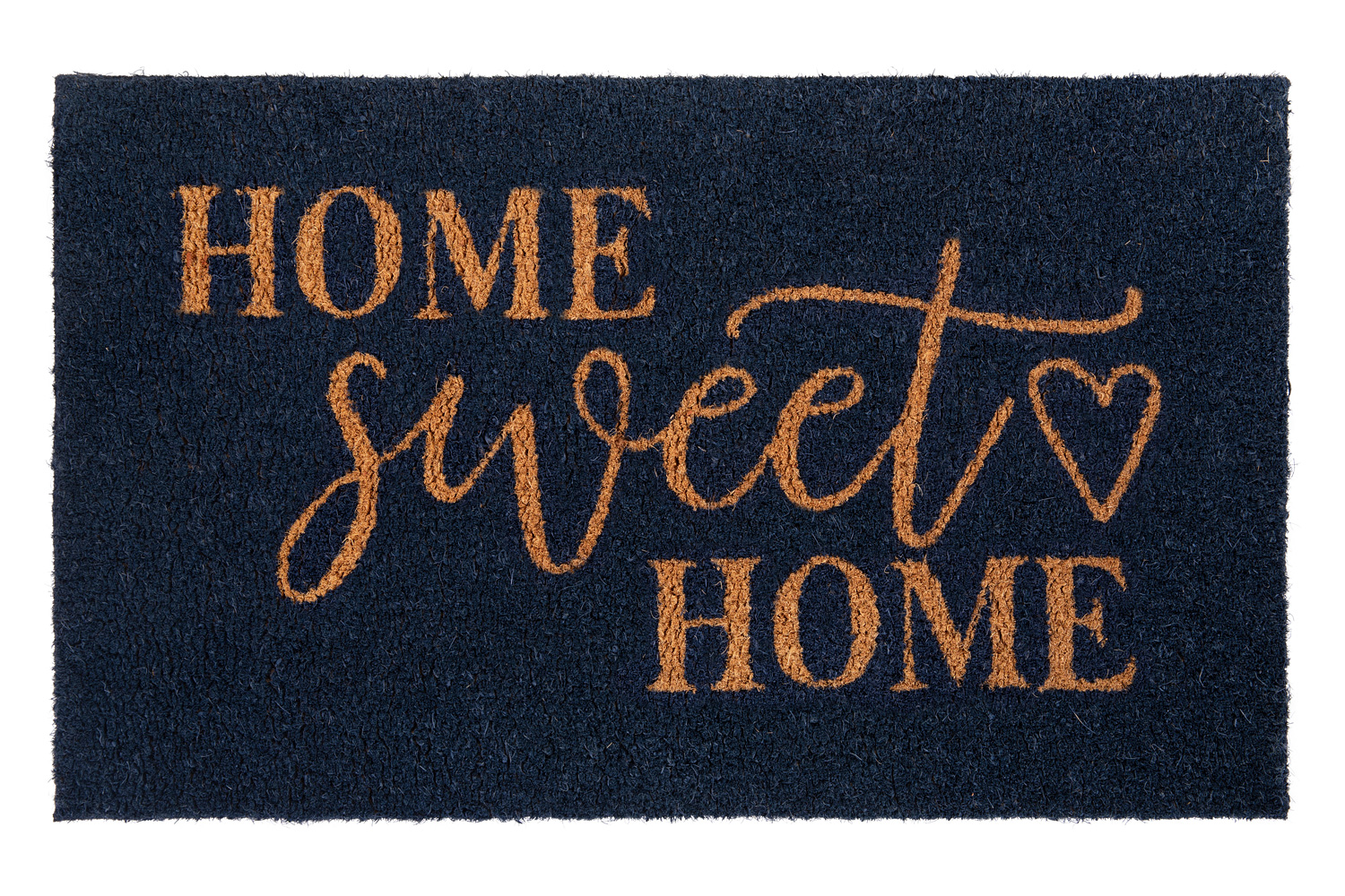 BLNK Harbold Coir Indoor-Outdoor Doormat with Home Sweet Home Message and Non-Slip Backing - Navy