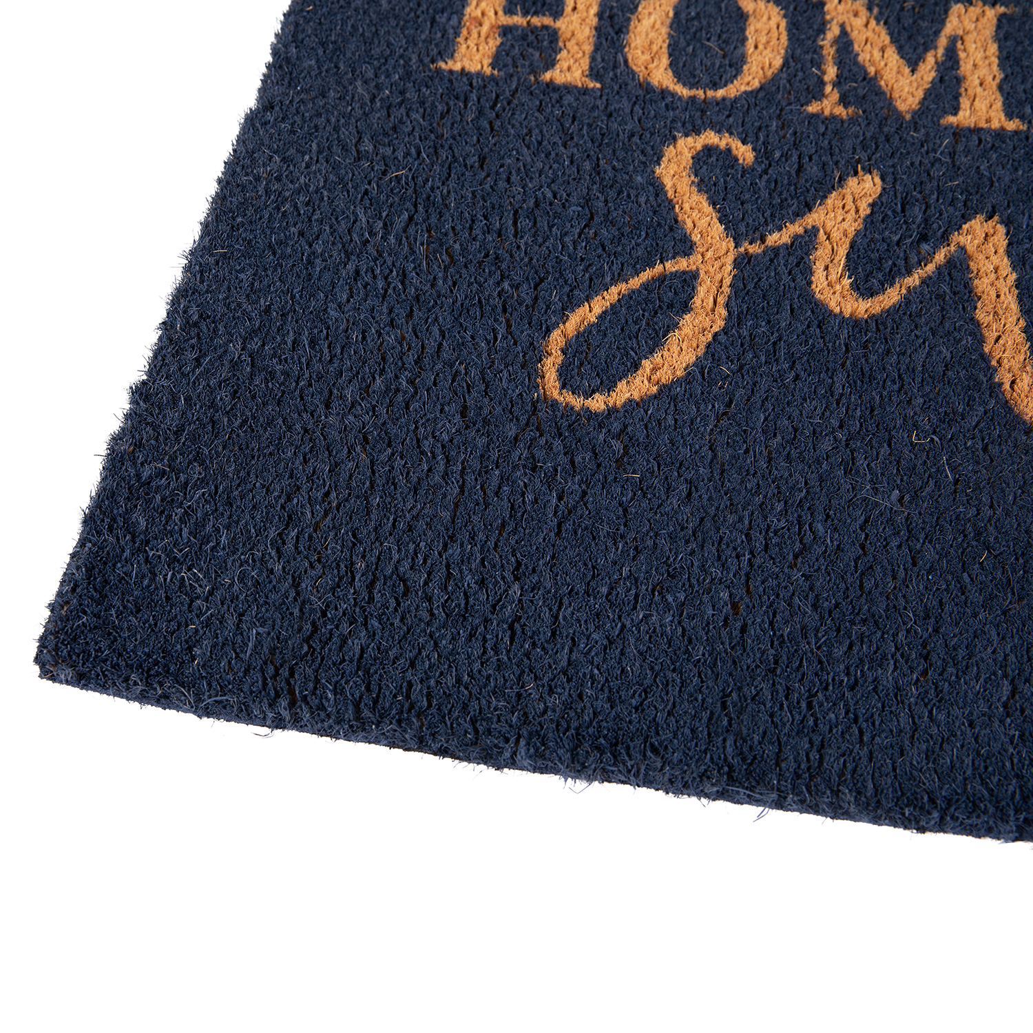 BLNK Harbold Coir Indoor-Outdoor Doormat with Home Sweet Home Message and Non-Slip Backing - Navy