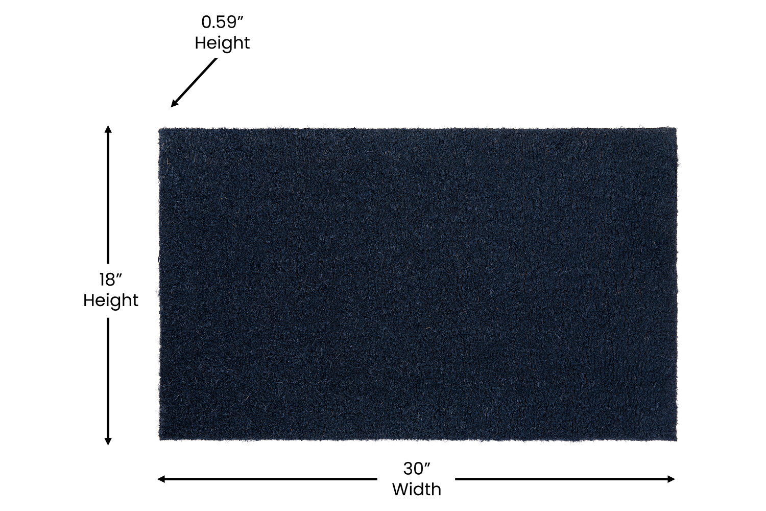 BLNK Harbold Coir Indoor-Outdoor Solid Doormat with Non-Slip Backing - Navy