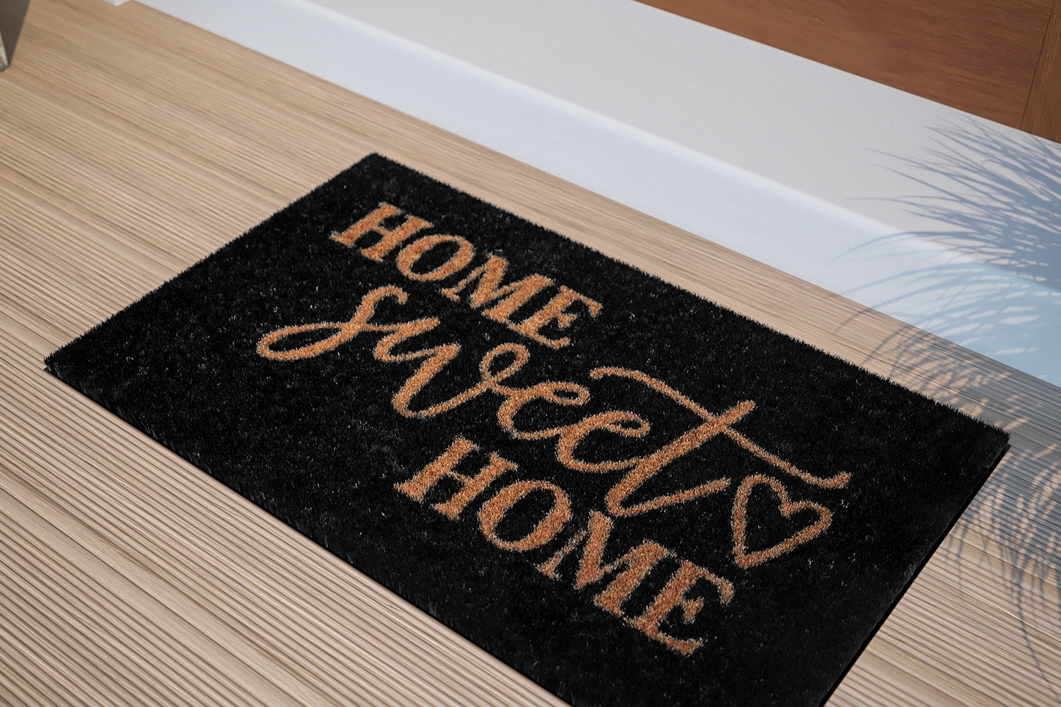 BLNK - Harbold Coir Indoor-Outdoor Doormat with Home Sweet Home Message and Non-Slip Backing