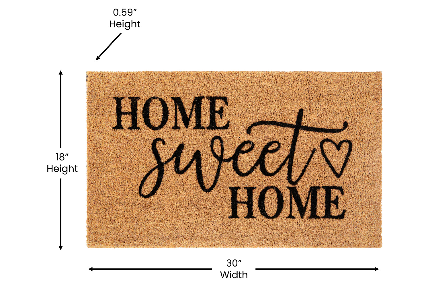 BLNK - Harbold Indoor-Outdoor Doormat with Home Sweet Home Message and Non-Slip Backing
