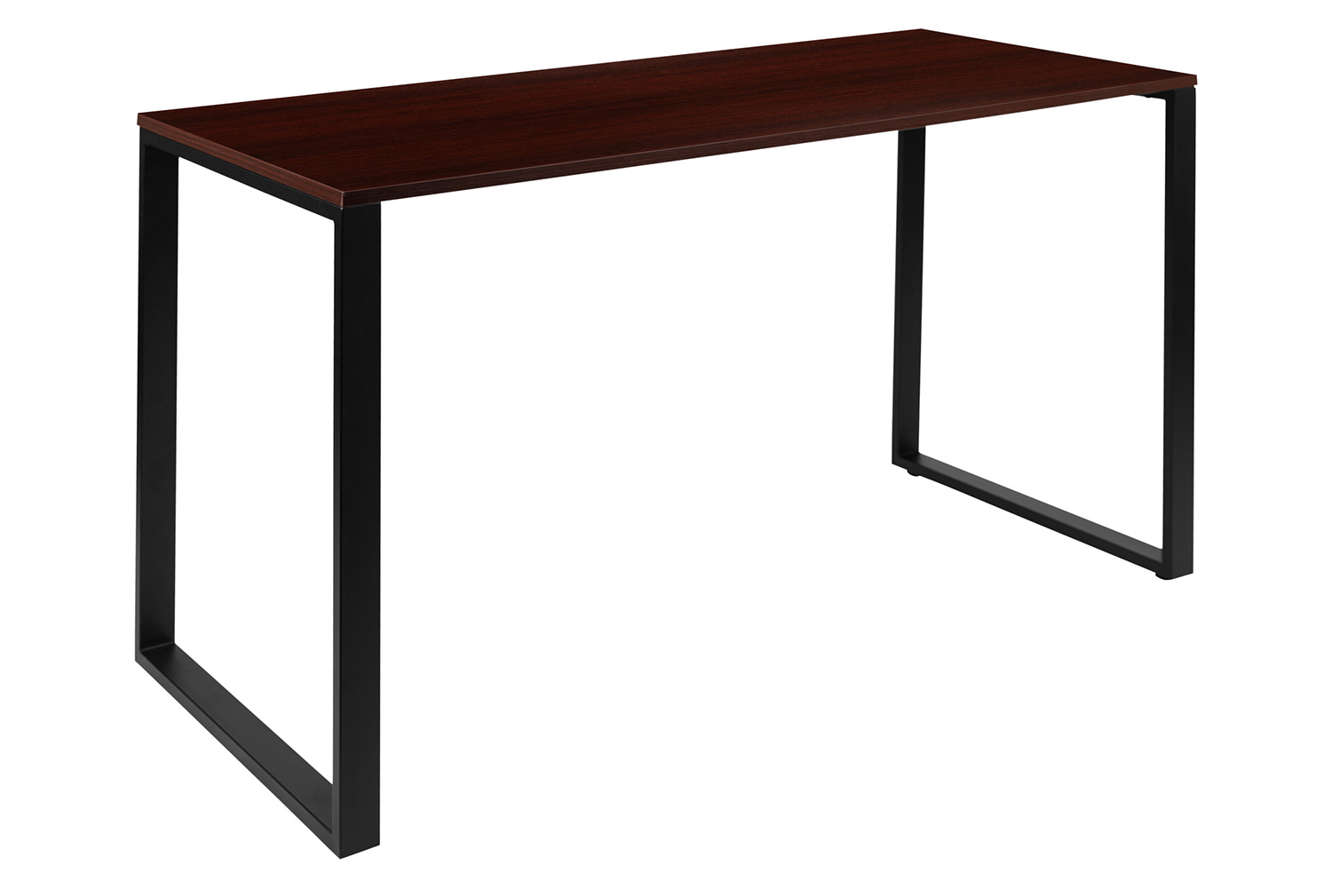BLNK Kimberly Industrial Style Commercial Computer Desk - Mahogany