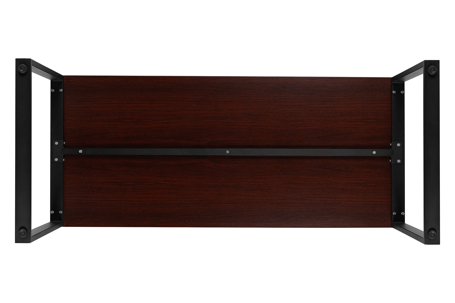 BLNK Kimberly Industrial Style Commercial Computer Desk - Mahogany