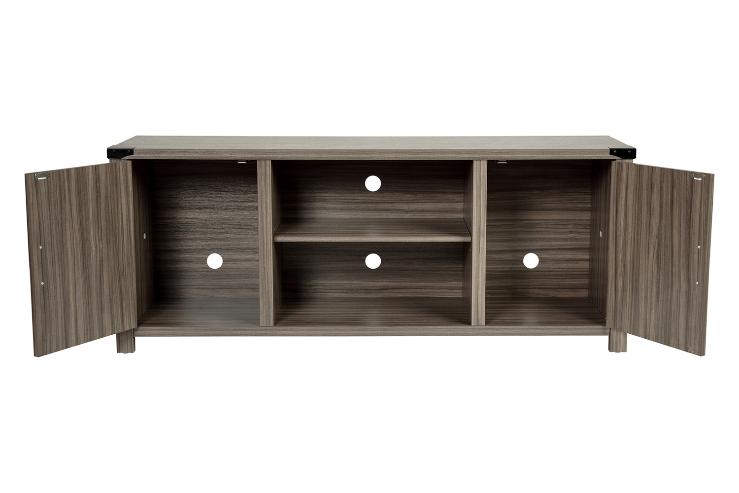 BLNK Charlotte Modern Farmhouse Barn Door TV Stand for TV's up to 65" - 59" Entertainment Center with Adjustable Shelf - Gray Wash Oak