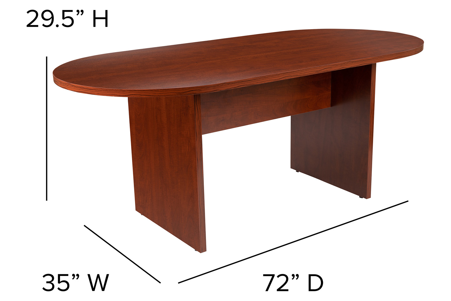 BLNK Jones Oval Conference Table - Cherry