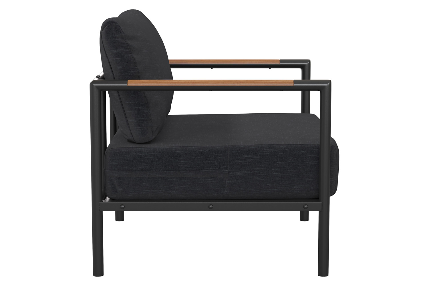 BLNK Lea Indoor-Outdoor Aluminum Framed Patio Chair with Cushions - Charcoal