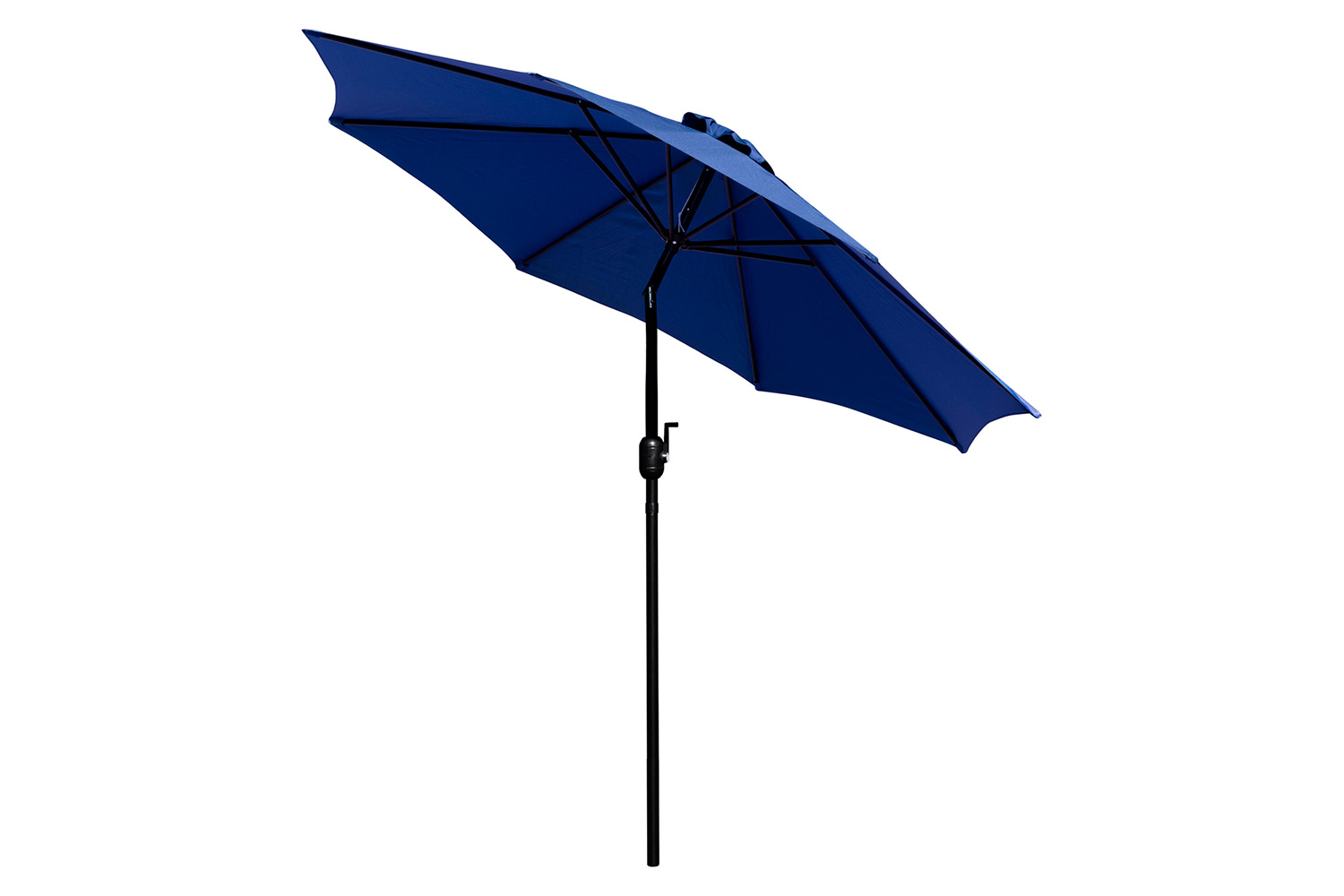 BLNK Sunny Round Umbrella with Crank and Tilt Function and Standing Umbrella Base - Navy