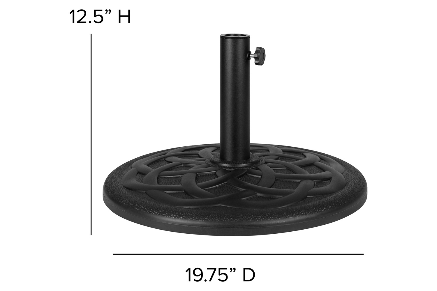 BLNK Sunny Round Umbrella with Crank and Tilt Function and Standing Umbrella Base - Teal