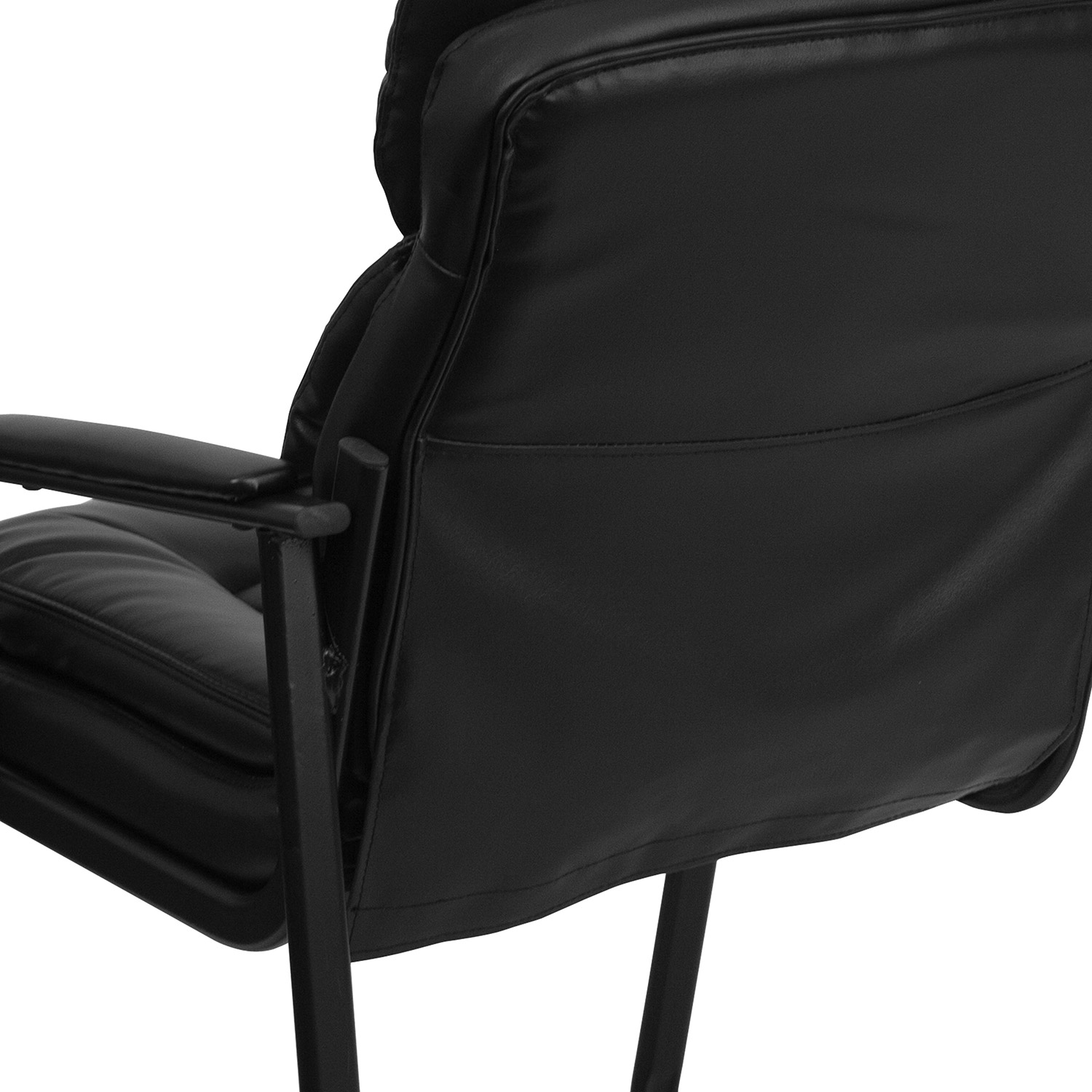 BLNK - Isla LeatherSoft Executive Side Reception Chair with Lumbar Support and Sled Base