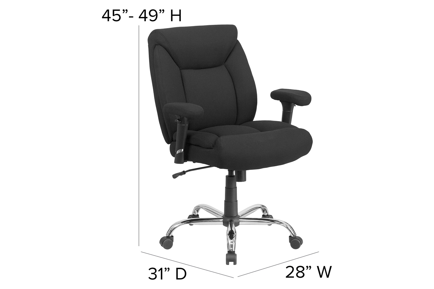 BLNK - HERCULES Series Fabric Executive Ergonomic Office Chair with Loop Arms