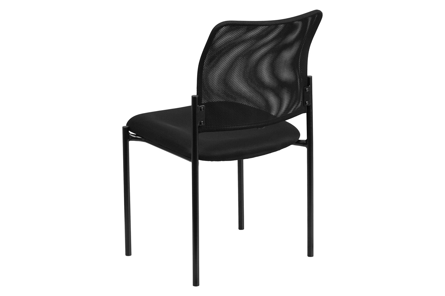 BLNK Jana Comfort Black Mesh Stackable Steel Side Chair