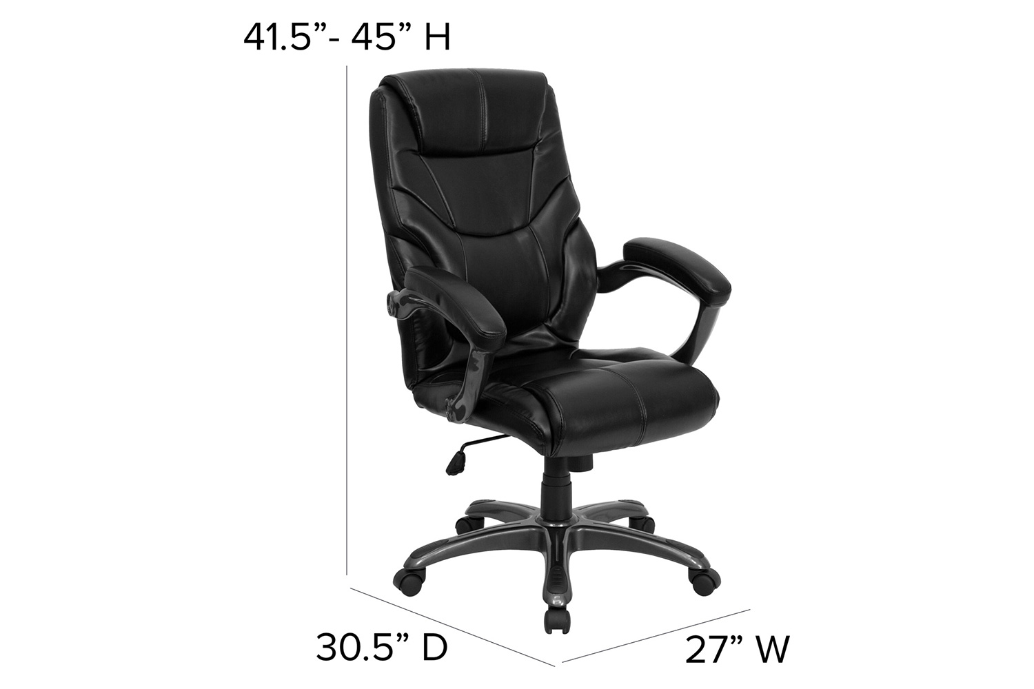 BLNK - Greer LeatherSoft High-Back Executive Swivel Ergonomic Office Chair with Arms