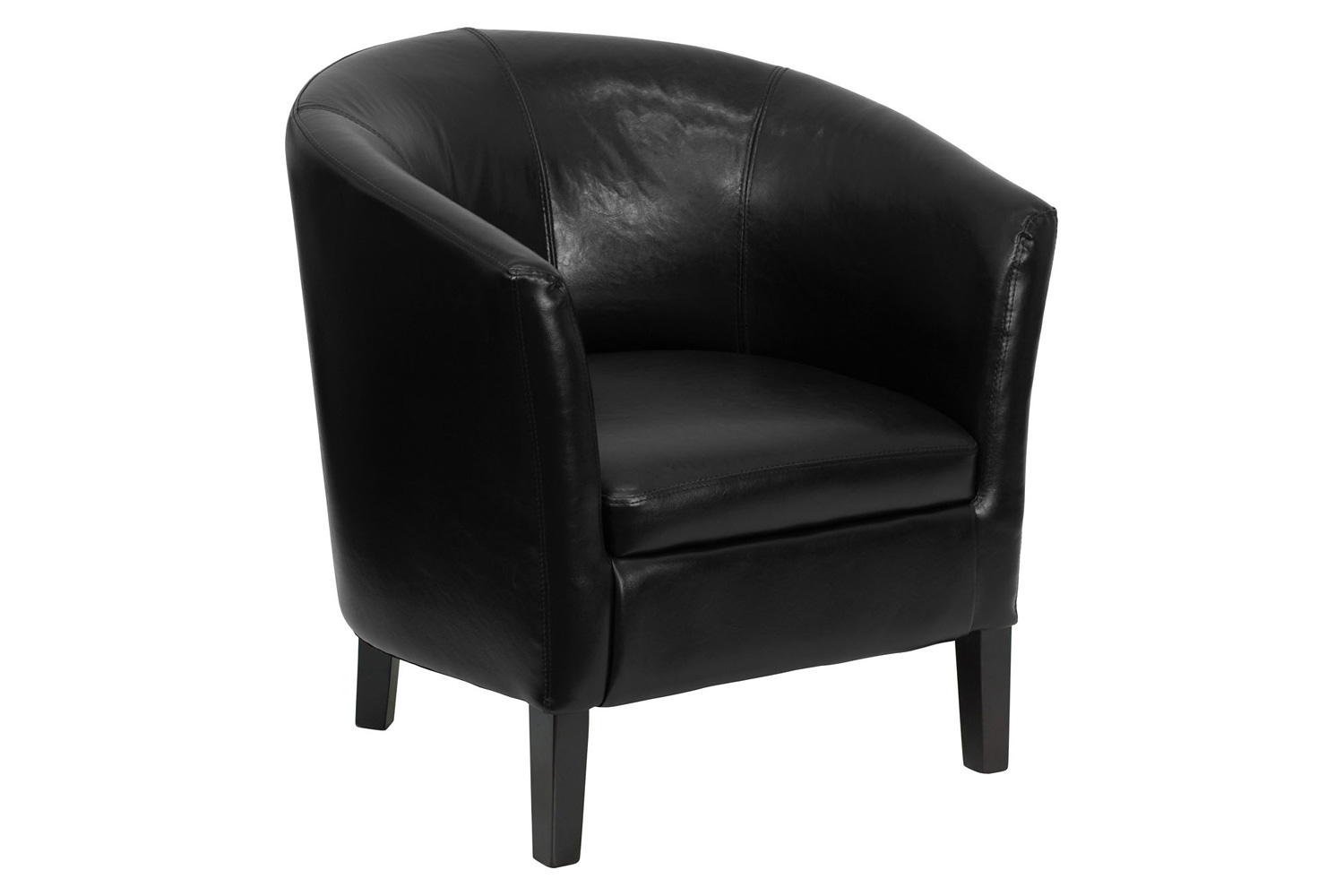 BLNK - Lauren LeatherSoft Barrel Shaped Guest Chair with Wooden Legs