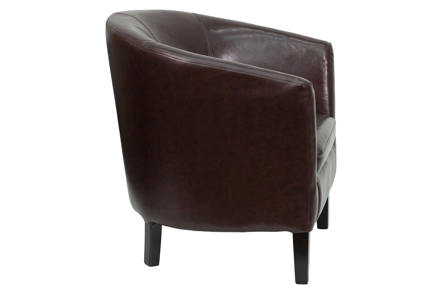 BLNK - Lauren LeatherSoft Barrel Shaped Guest Chair with Wooden Legs