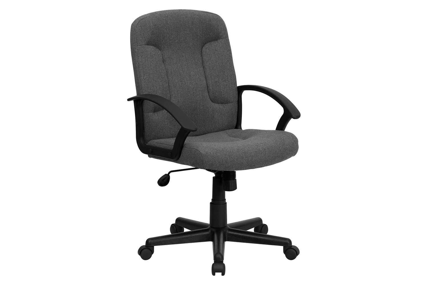 BLNK Garver Fabric Mid-Back Executive Swivel Office Chair with Nylon Arms - Gray